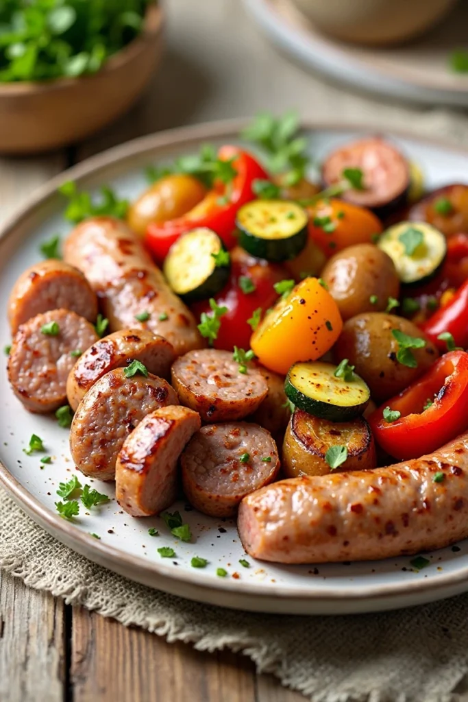 sheet pan sausage and veggies