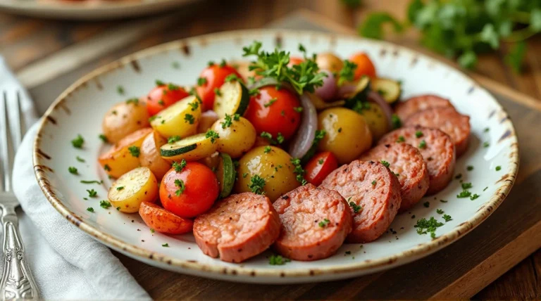 sheet pan sausage and veggies