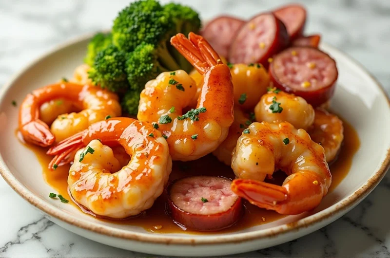 Honey Garlic Shrimp Sausage And Broccoli