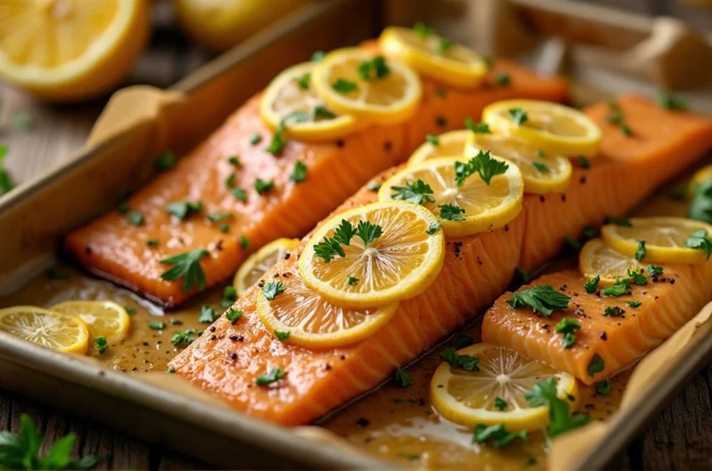 Baked Lemon Garlic Salmon