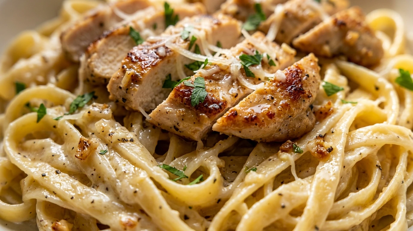 CREAMY GARLIC PARMESAN CHICKEN PASTA