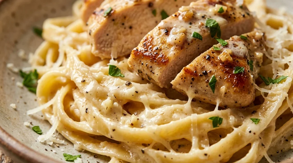CREAMY GARLIC PARMESAN CHICKEN PASTA