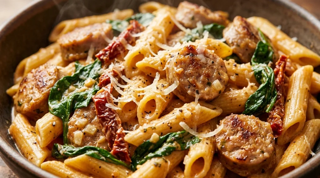 Creamy Tuscan Sausage Pasta Recipe