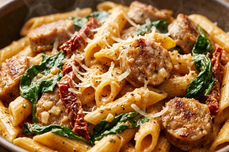 Creamy Tuscan Sausage Pasta Recipe (Ready in About 30 Minutes)